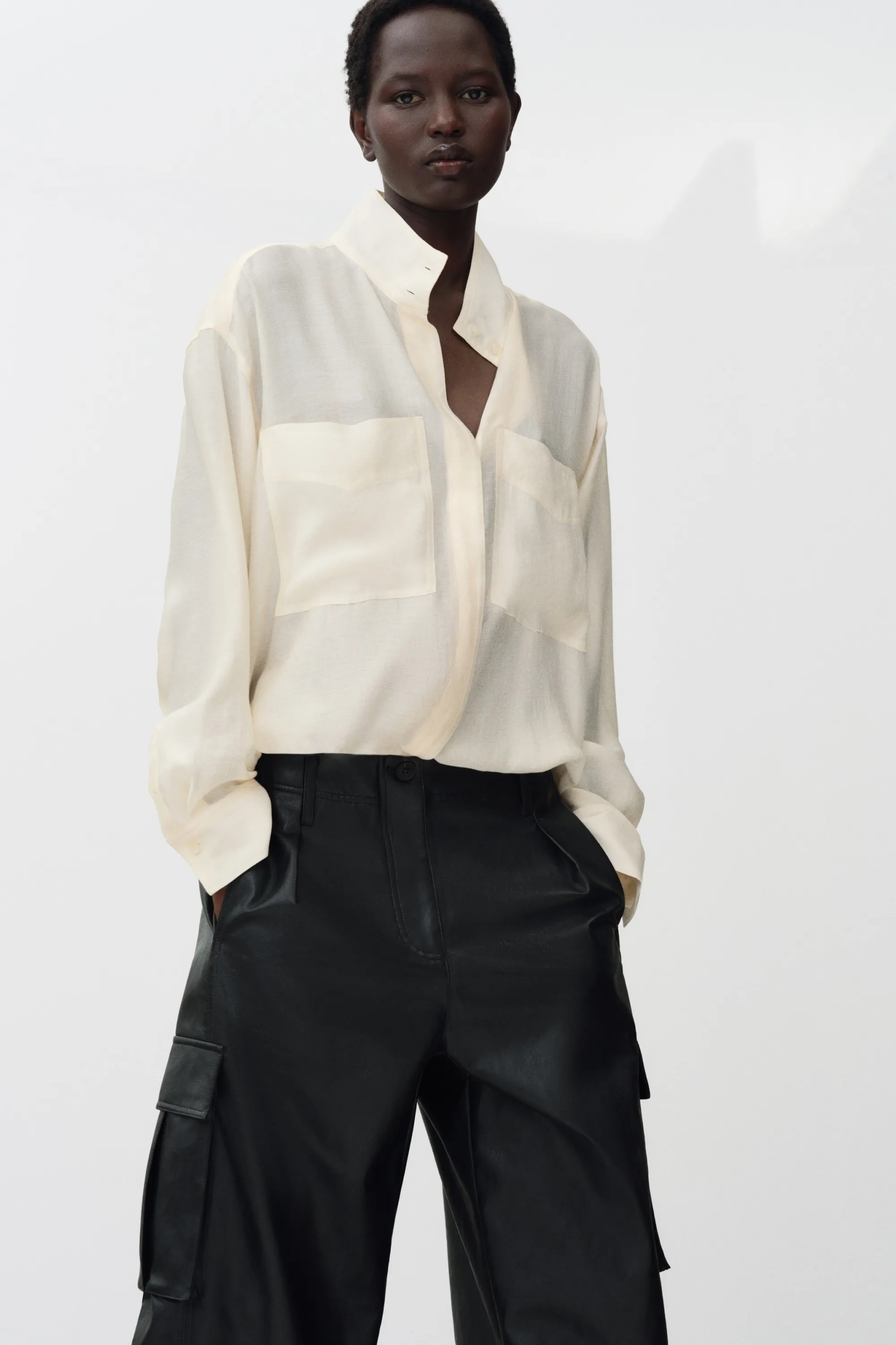 Pantalon cargo enduit - Noir