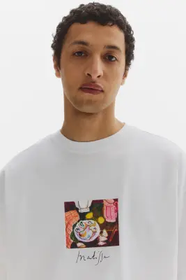 T-shirt Oversized Fit - Blanc/Henri Matisse — photo 2