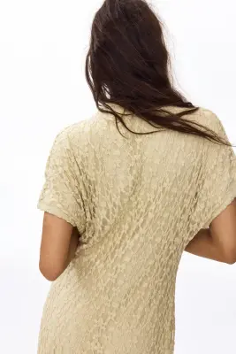 Robe façon dentelle - Jaune ancien — photo 2