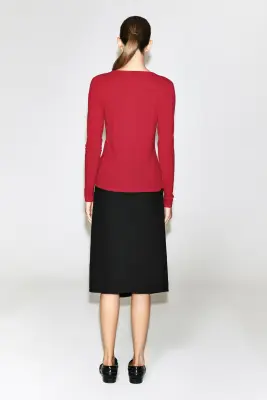 TOP CARDIGAN EN JERSEY - ROUGE — photo 5
