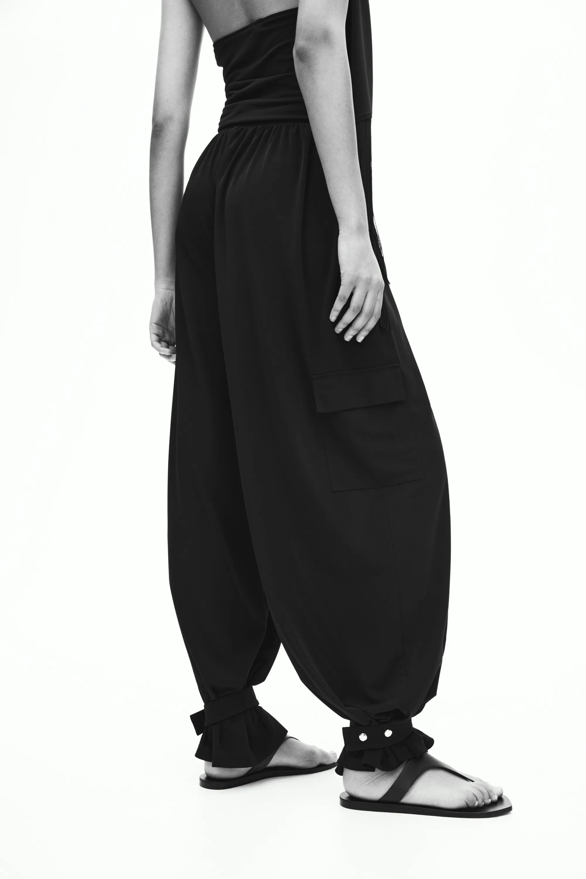 Pantalon cargo avec jambes ballon - Noir