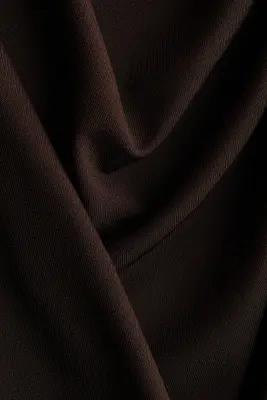 Robe asymétrique à effet drapé - Marron foncé — photo 3