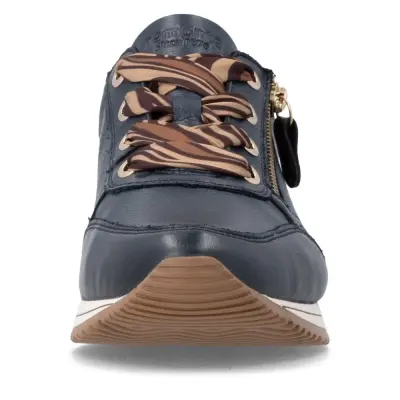 Baskets Remonte D0H11-15 Bleues - Cuir Lisse Talon Plat Grande Pointure Femme — photo 3