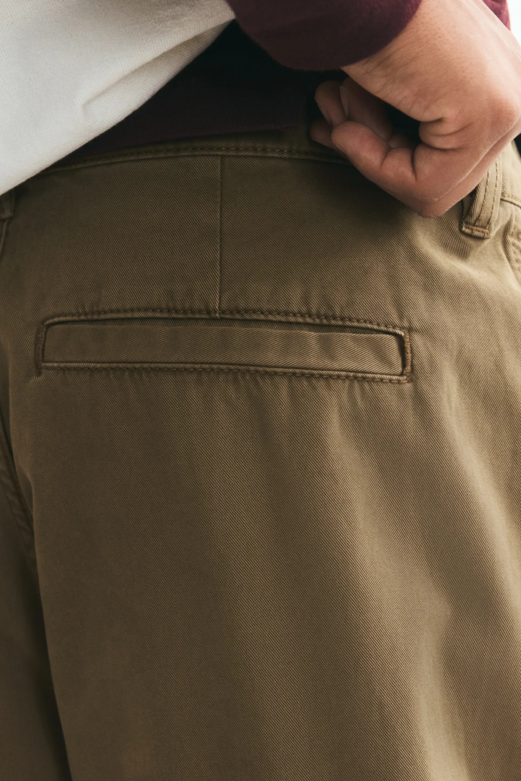 Chino Relaxed Fit en coton - Vert kaki