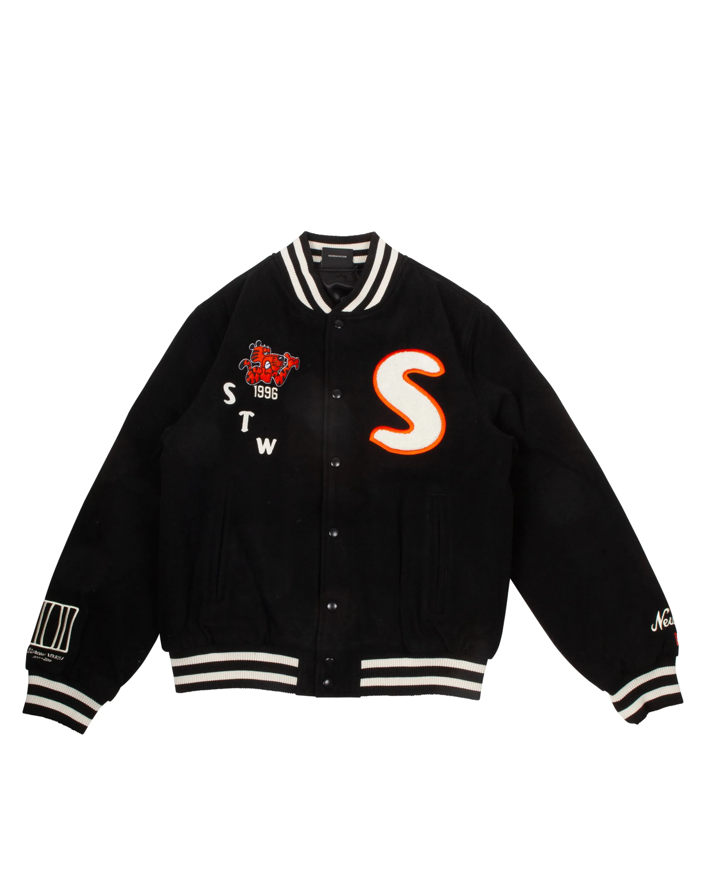 X STARCOW Tiger Wool Varsity Jacket Black