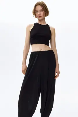 Pantalon barrel en jersey - Noir — photo 1