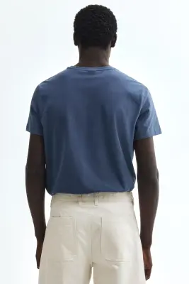 T-shirt Slim Fit - Bleu ancien foncé — photo 1