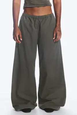 Pantalon à enfiler taille basse en ripstop - Gris foncé — photo 1