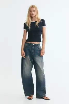 Barrel Regular Waist Jeans - Bleu denim — photo 2