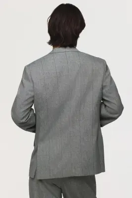 Veste Regular Fit à fermeture droite - Gris/carreaux — photo 3