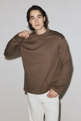 T-shirt à manches longues Cooling Relaxed Fit - Marron clair — photo 1