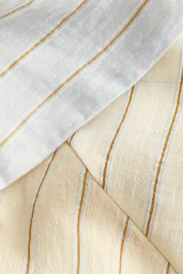 Robe bandeau avec détail à nouer - Jaune pâle/rayé — photo 3