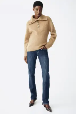 MAMA Slim Straight High Jeans - Bleu denim foncé — photo 1