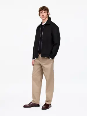 Veste en laine mélangée double face - Noir — photo 3