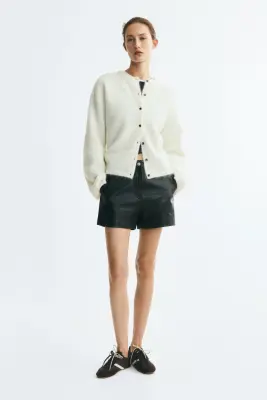 Brushed cardigan - Crème — photo 1