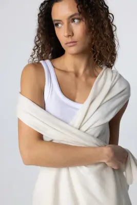 Gilet Milk Col Châle Sans Manches en Cachemire — photo 2