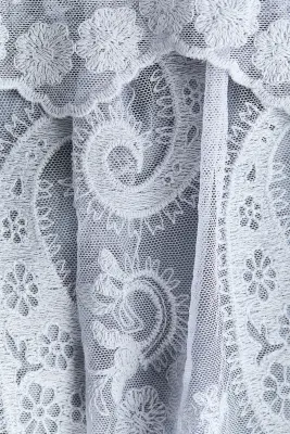 Jupe à étages brodée - Bleu clair — photo 4