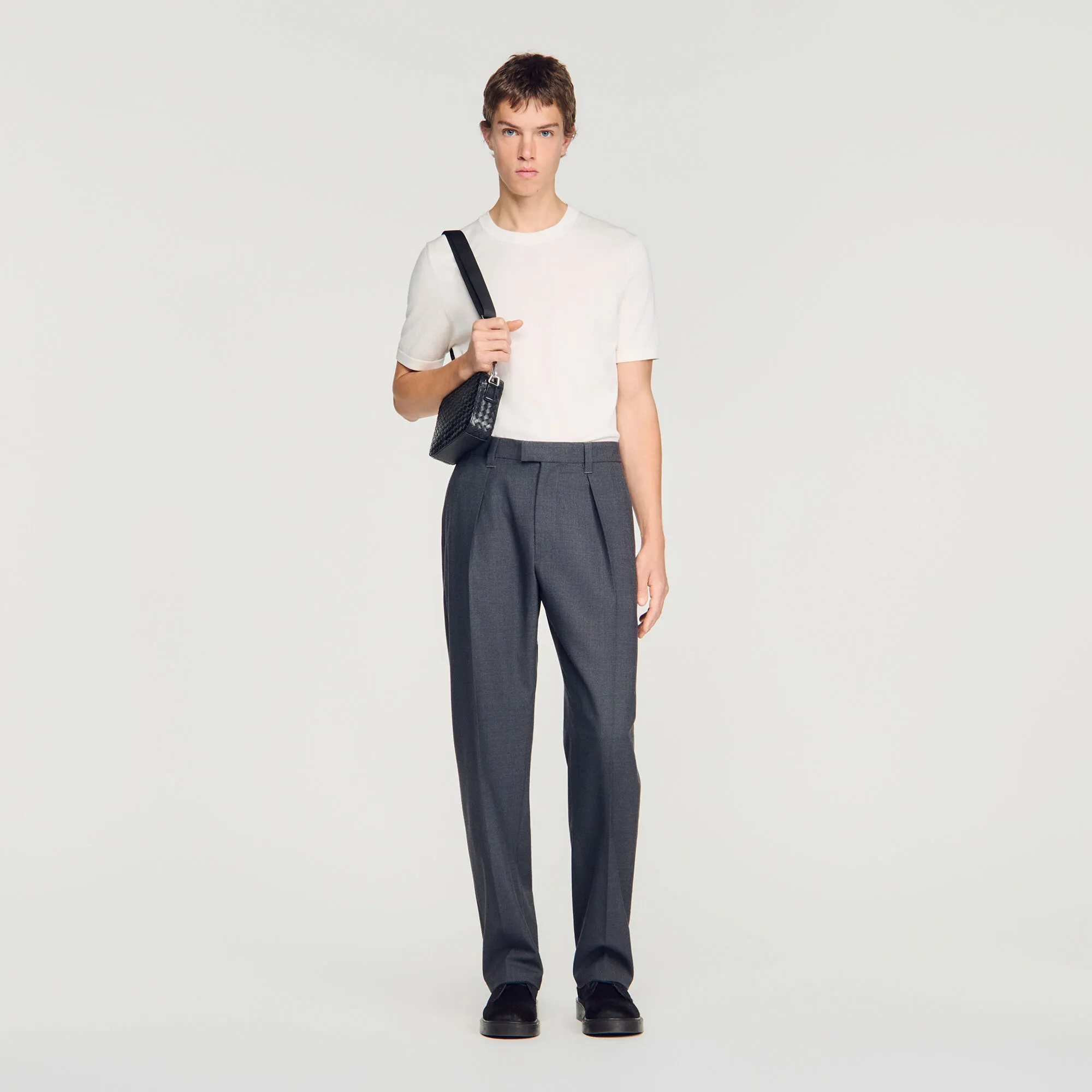 Pantalon large en laine