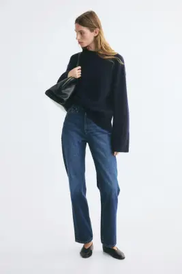 Pull en cachemire mélangé - Bleu marine — photo 1