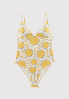 Maillot de bain Aline imprimé Tournesols jaune — photo 4