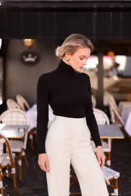 Garance Merino Wool Top - Black — photo 3