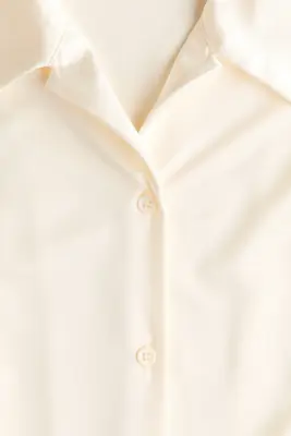 Chemise ajustée en jersey - Crème — photo 3