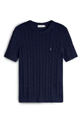 Tina Cable Knit Top - Navy — photo 5