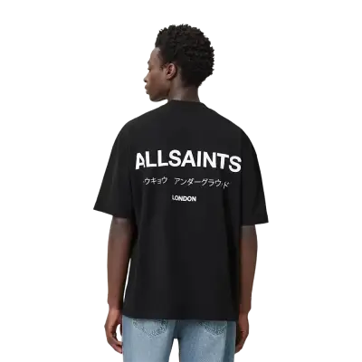 ALLSAINTS Underground Oversized Crew Neck T-Shirt Jet Black — photo 2