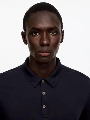 Polo léger - Bleu marine foncé — photo 3