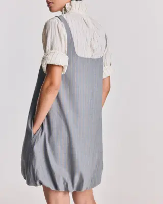 Robe Coralie rayures gris et beige — photo 5