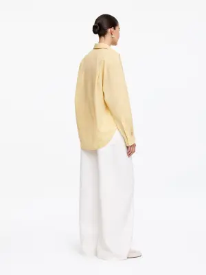 Chemise en popeline de coton - Jaune — photo 2