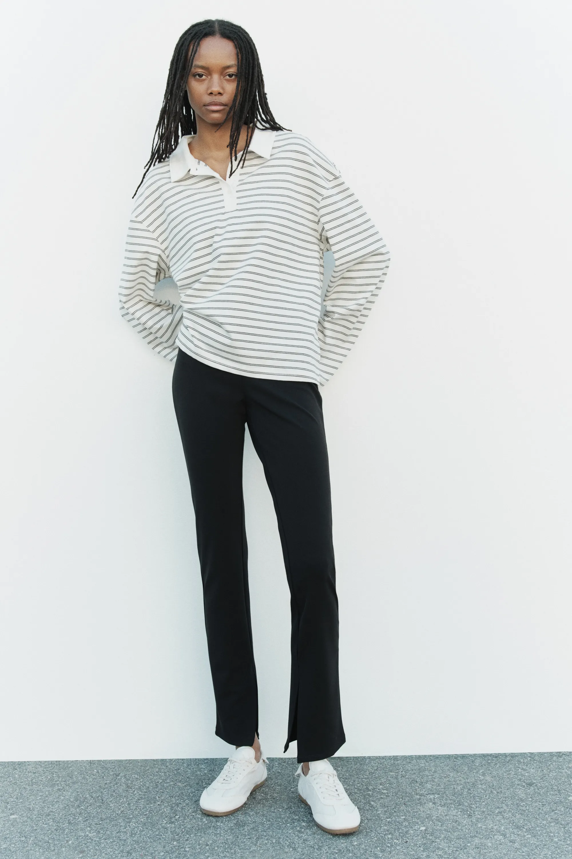 Pantalon à taille élastique en jersey romanite - Noir