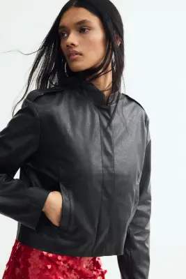 Veste en tissu enduit - Noir — photo 1