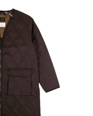 Military V Neck Zip Down Coat Black — photo 3