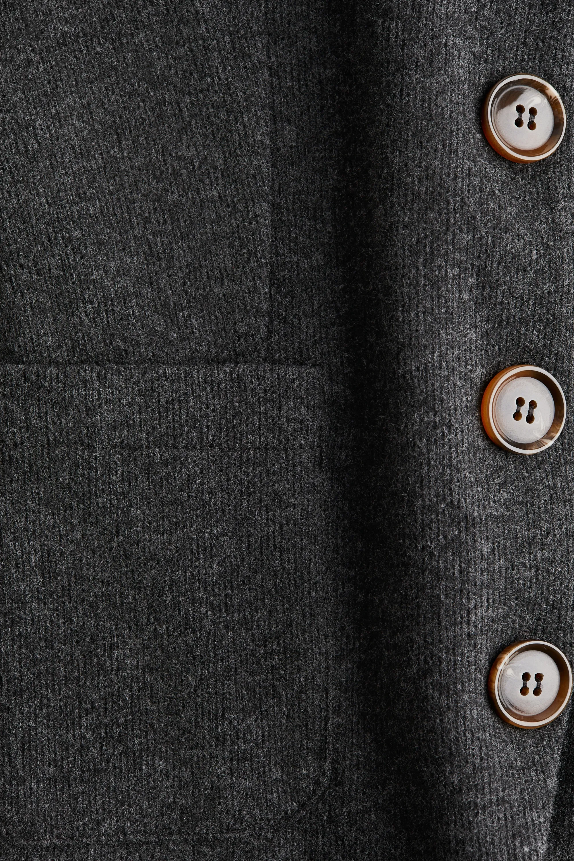 Gilet en maille côtelée - Gris foncé chiné