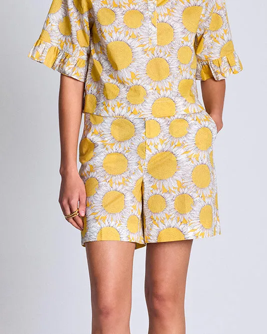 Bermuda Aly imprimé Liberty tournesols jaune