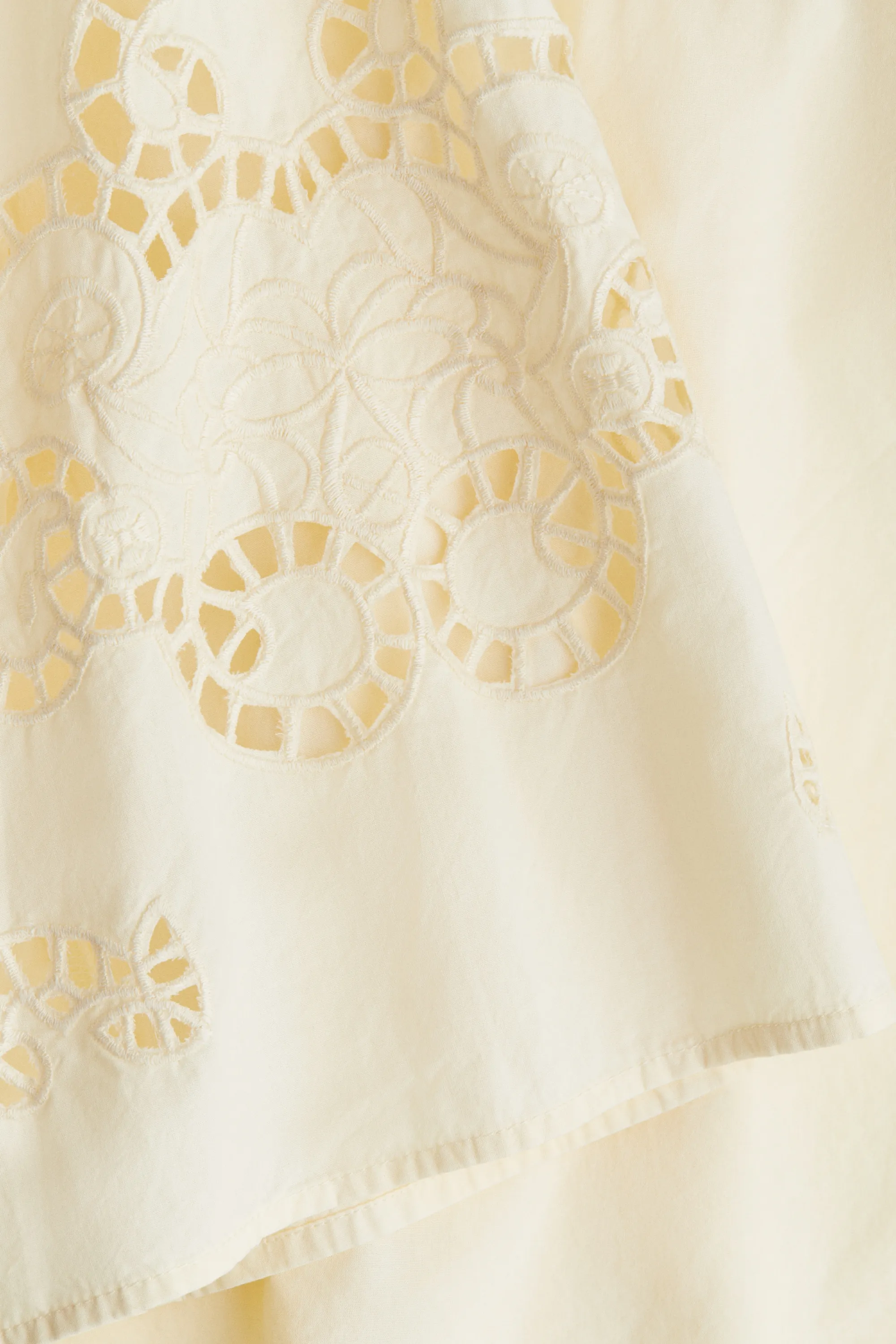 Blouse avec broderie anglaise - Jaune clair