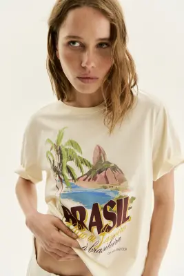 T-shirt imprimé - Crème/Brasil — photo 1