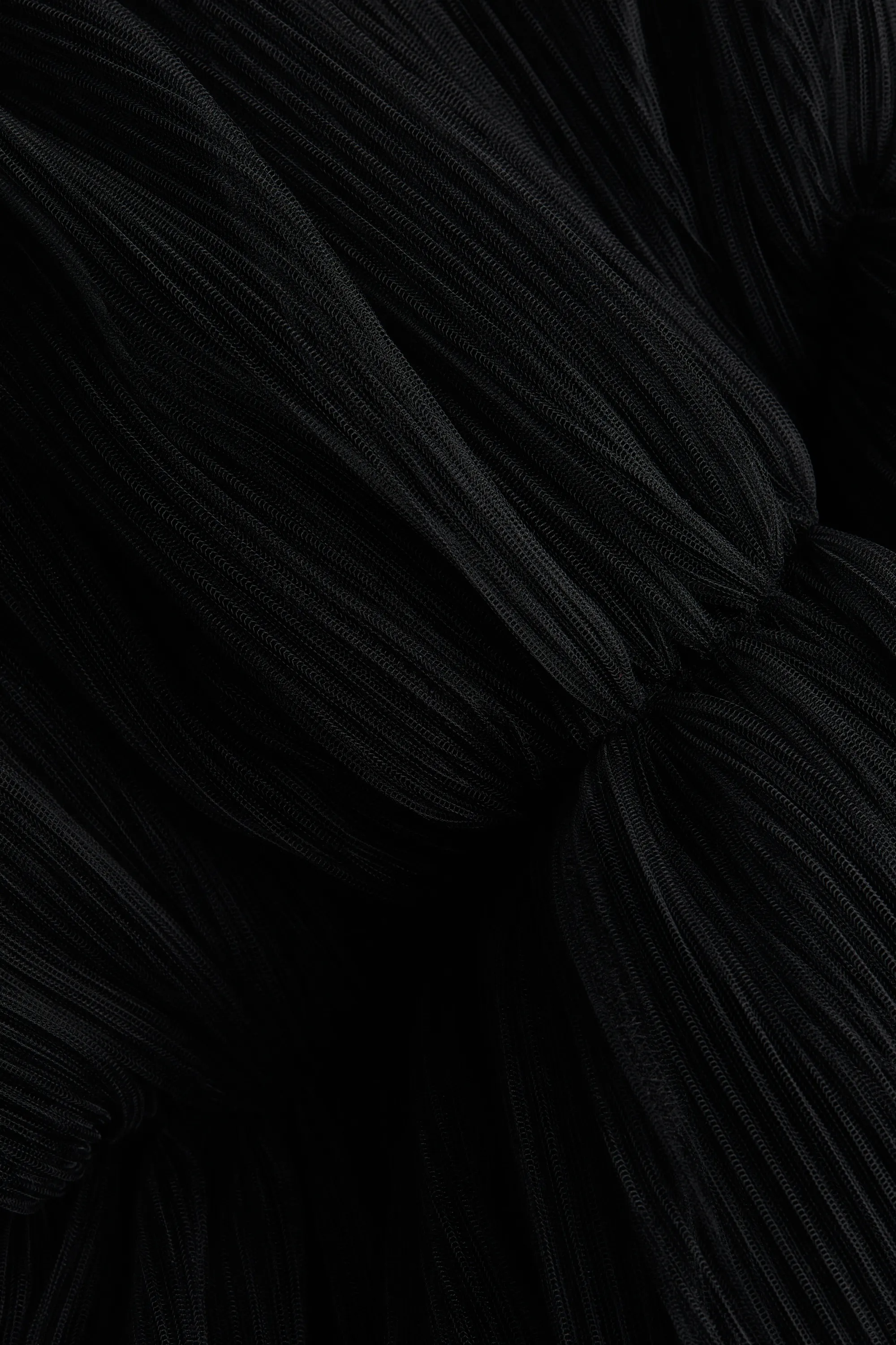 Top bustier en tulle plissé - Noir
