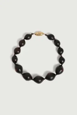 COLLIER ZAMIA MARRON FONCÉ — photo 1