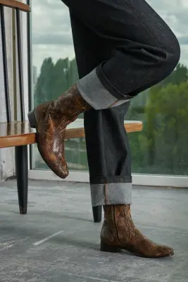 BOTTINES ÉCAILLE PYTHON — photo 2
