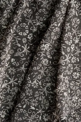 Robe dos nu en mousseline - Gris foncé/fleuri — photo 4