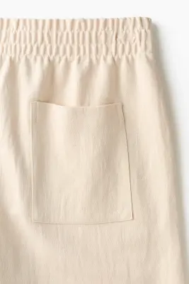 Short Relaxed Fit en interlock - Beige clair — photo 5
