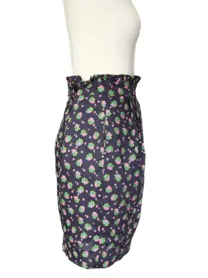 Jupe taille haute en coton imprimé fleur violet et vert Taille 36 — photo 4