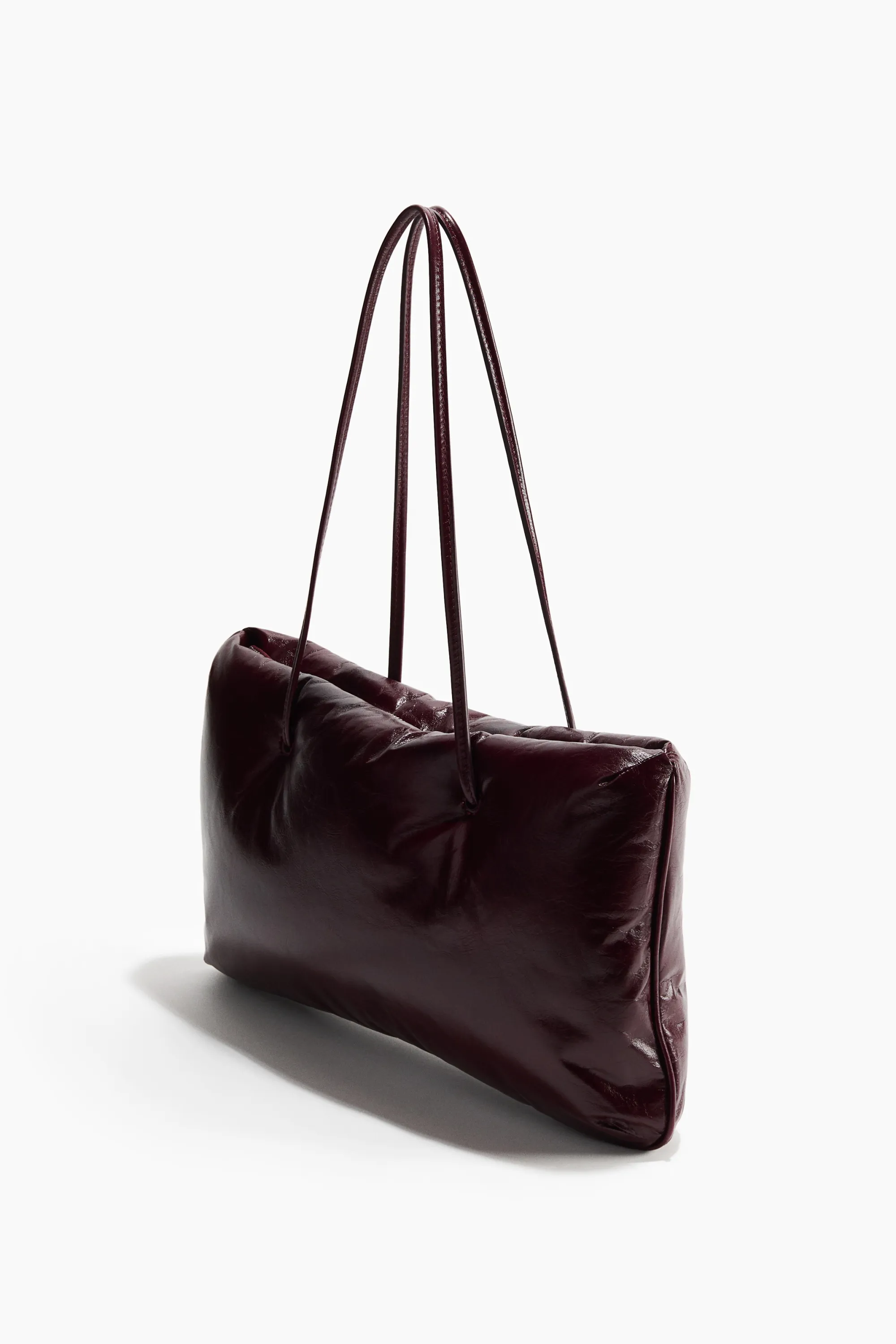 Sac porté épaule en cuir matelassé - Bordeaux