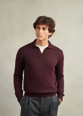 Knitted long sleeve polo — photo 2