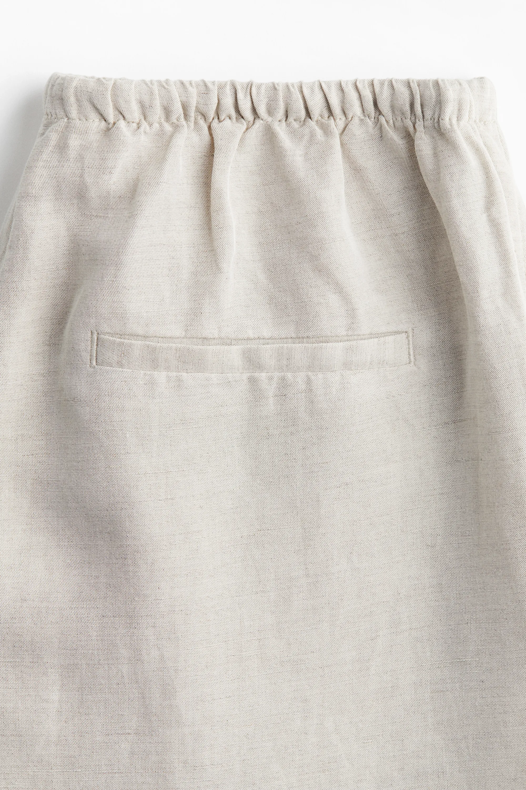 Pantalon droit en lin mélangé - Light beige