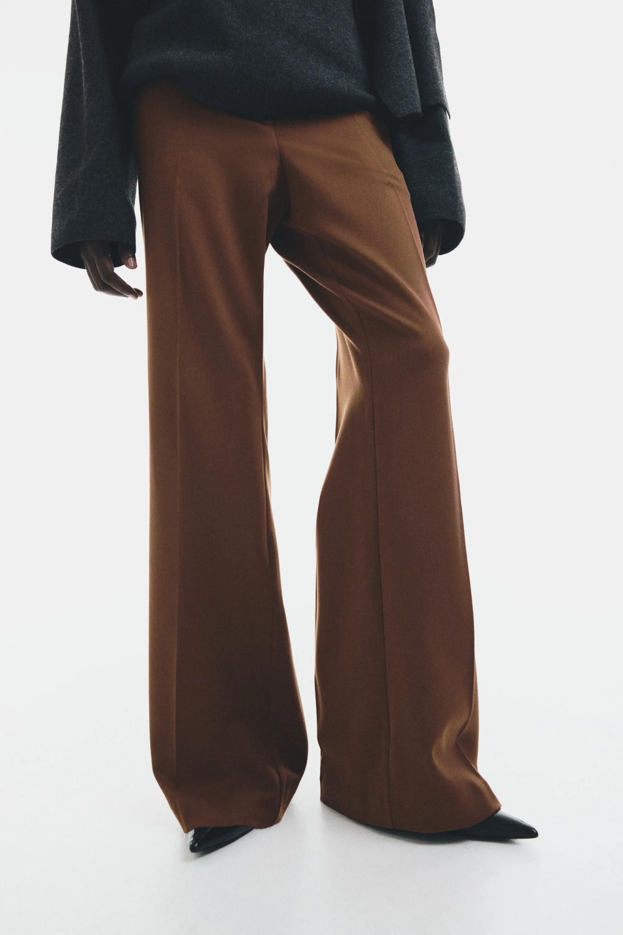 Pantalon chic évasé - Marron