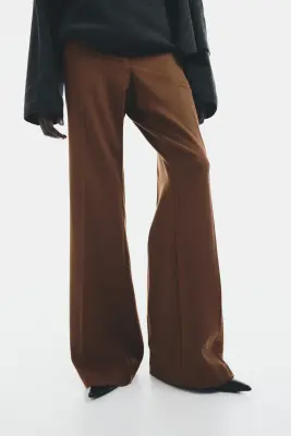 Pantalon chic évasé - Marron — photo 1