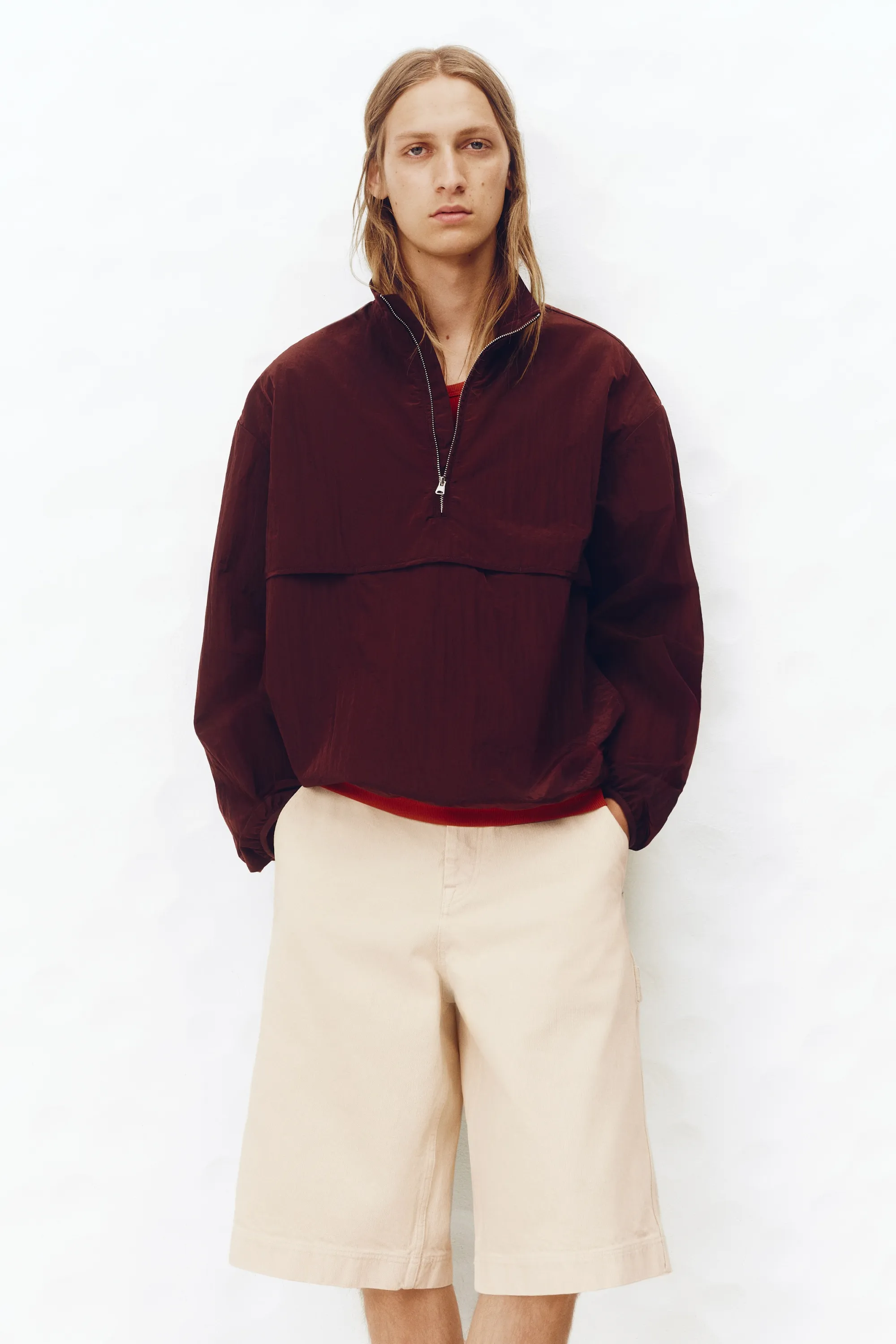 Short Carpenter Loose Fit - Beige clair